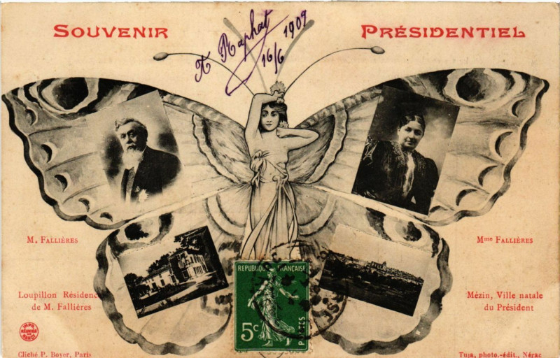 Carte postale ancienne Souvenir Presidentiel