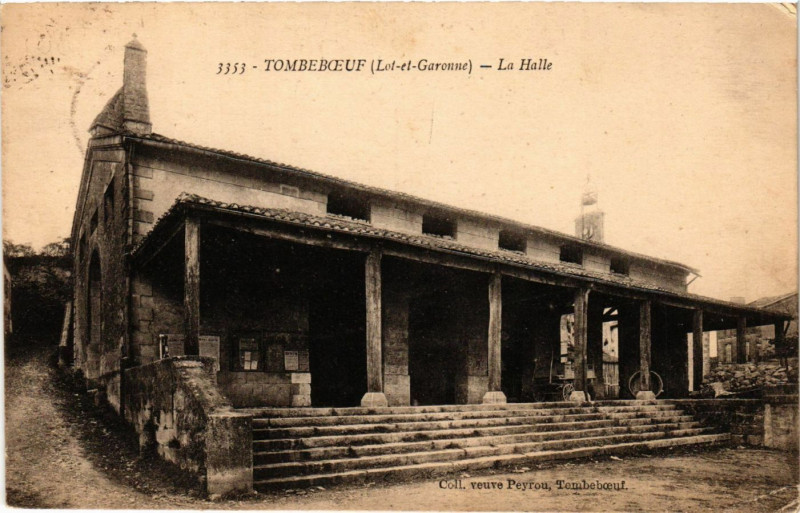 Carte postale ancienne Tombebceuf - La Halle