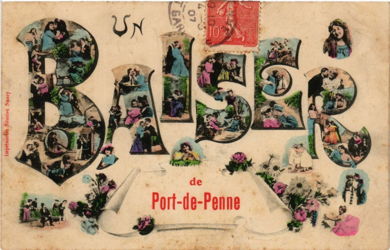 Carte postale ancienne Un Baiser de Port-de-Penne