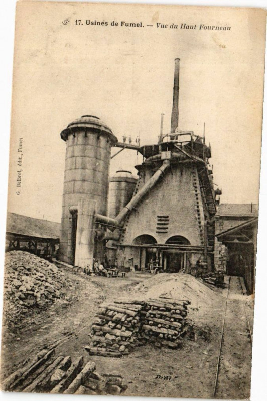 Carte postale ancienne Usines de Fumel - Vur du haut Fourneau à Fumel