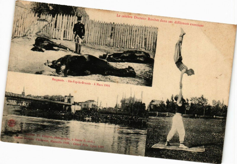 Carte postale ancienne Le Celebre Docteur Rouhet dans ses differents ecercices