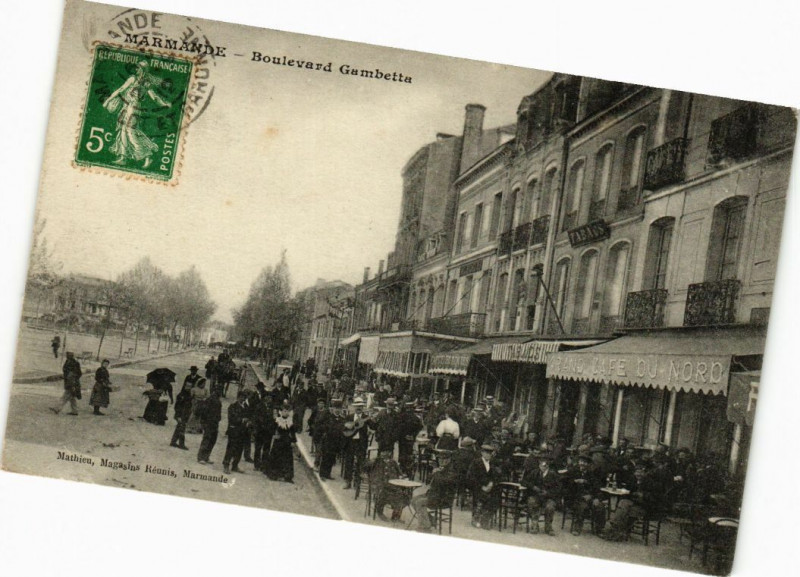 Carte postale ancienne Marmande - Boulevard Gambetta à Marmande