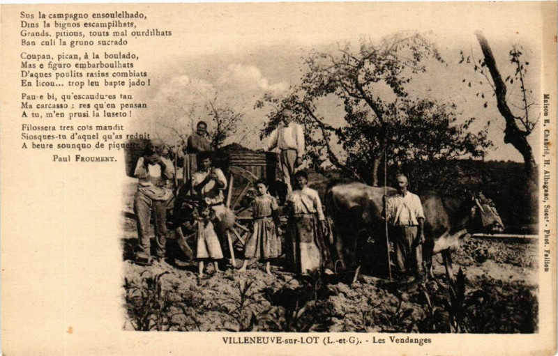 Carte postale ancienne Villeneuve-sur-Lot - Les Vendanges à Villeneuve-sur-Lot