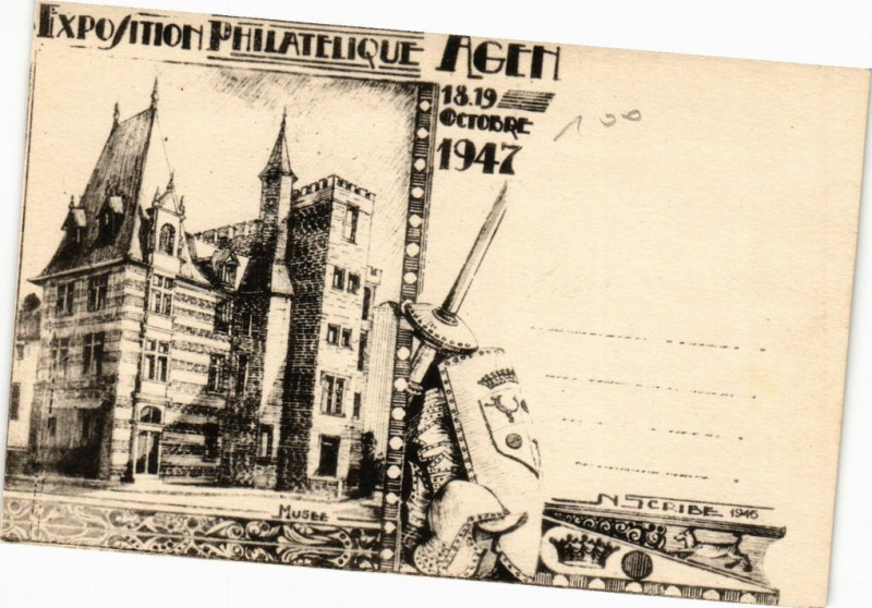 Carte postale ancienne Exposition Philatelique - Agen à Agen