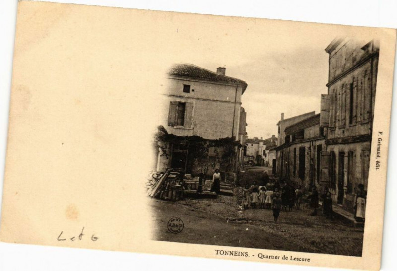 Carte postale ancienne Tonneins-Quartier de Lescure à Tonneins