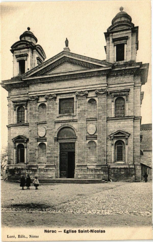 Carte postale ancienne Nerac-Eglise Saint-Nicolas à Nérac