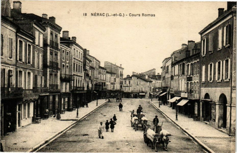 Carte postale ancienne Nerac-Cours Romas à Nérac
