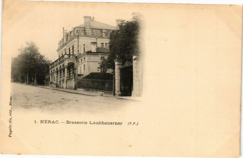 Carte postale ancienne Nerac-Brasserie Laubhenerner à Nérac