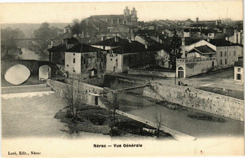 Carte postale ancienne Nerac-Vue générale à Nérac