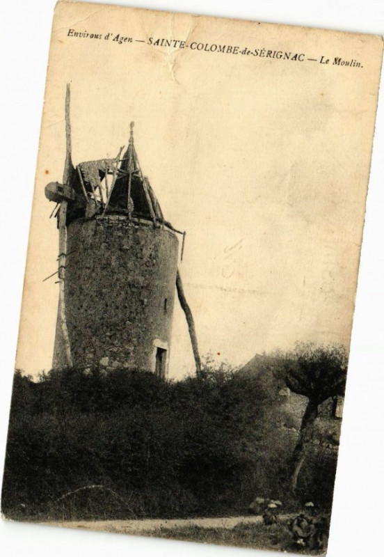 Carte postale ancienne Env. d'Agen-Ste Colombe de Serignac-Le Moulin à Agen