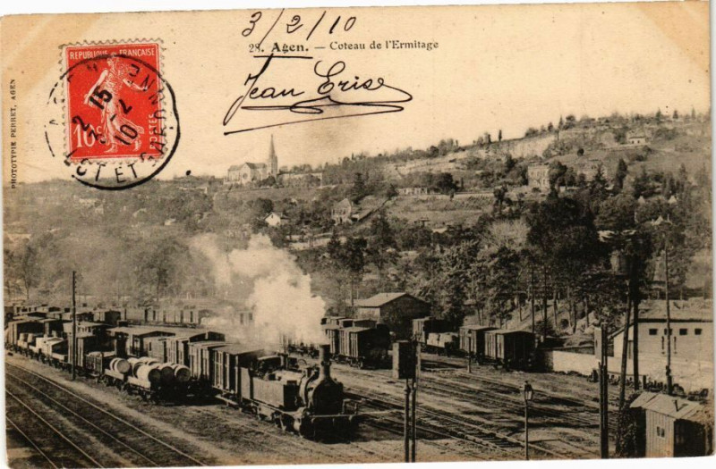 Carte postale ancienne Agen-Coteau de l'Ermitage à Agen