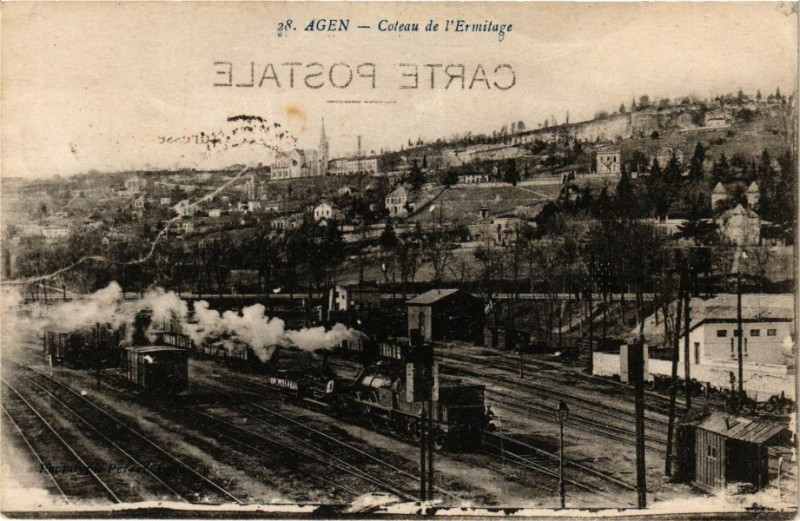 Carte postale ancienne Agen-Coteau de l'Ermitage à Agen