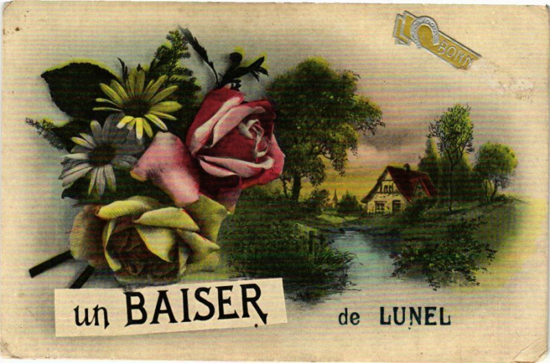 Carte postale ancienne Un Baiser de Lunel