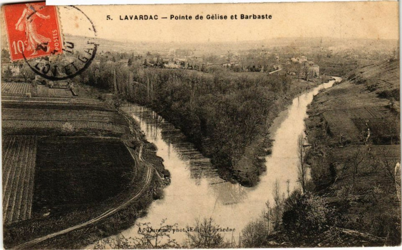 Carte postale ancienne Lavardac - Pointe de Gelise et Barbaste à Lavardac