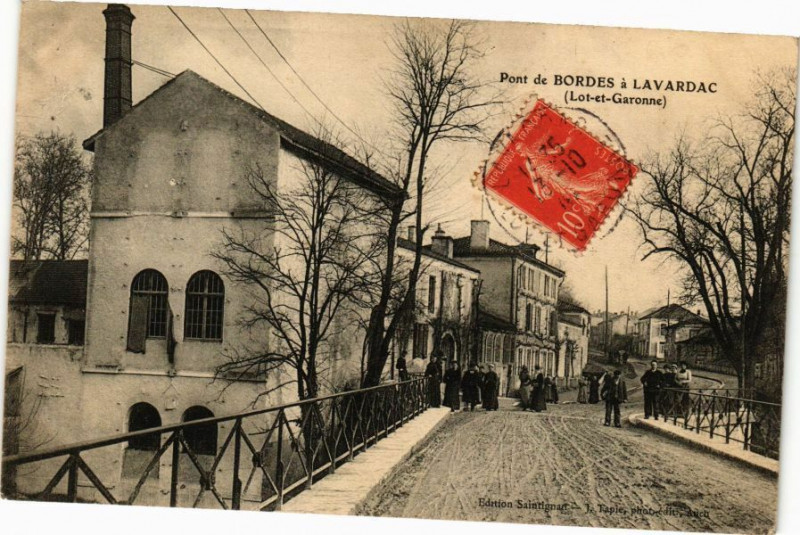 Carte postale ancienne Lavardac - Pont de Bordes à Lavardac