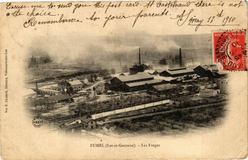 Carte postale ancienne Fumel - Les Forges à Fumel