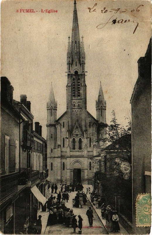 Carte postale ancienne Fumel - L'Eglise à Fumel