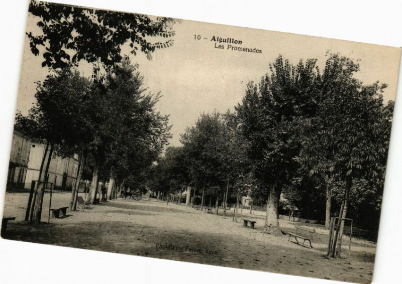 Carte postale ancienne Aiguillon - Les Promenades à Aiguillon