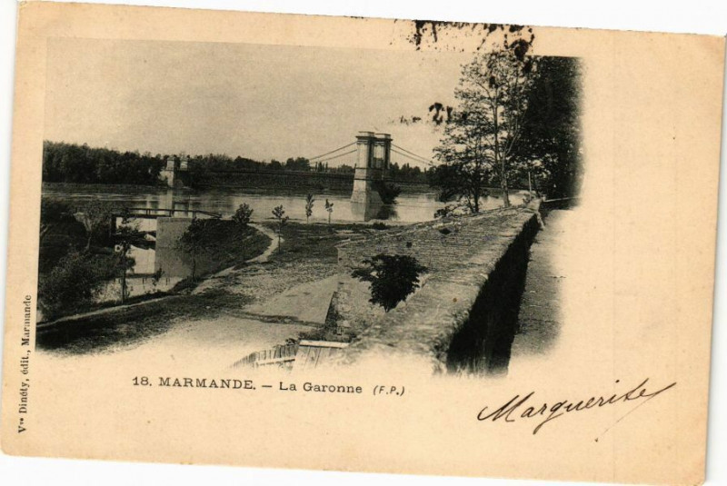 Carte postale ancienne Marmande - La Garonne à Marmande