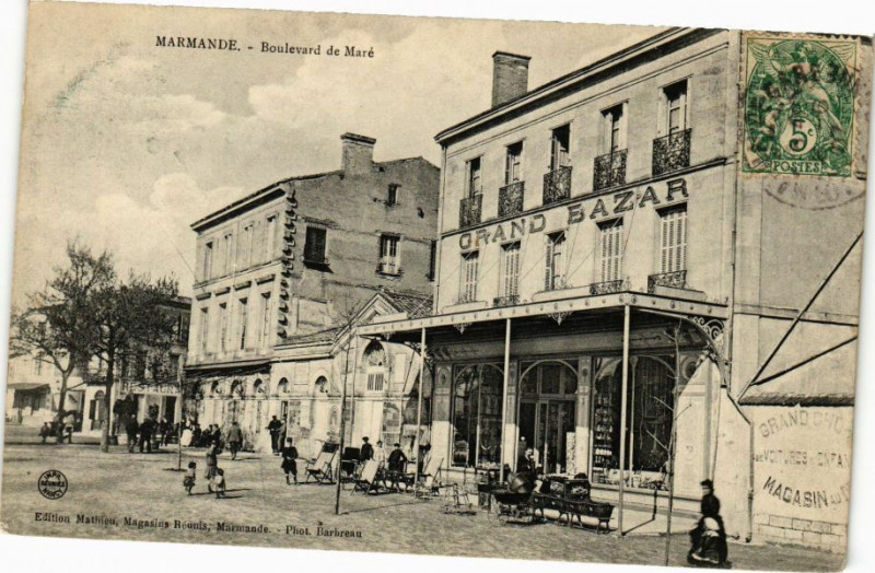 Carte postale ancienne Marmande - Boulevard de Mare à Marmande