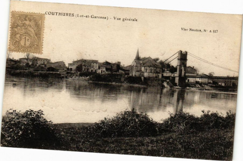Carte postale ancienne Couthures - Vue générale