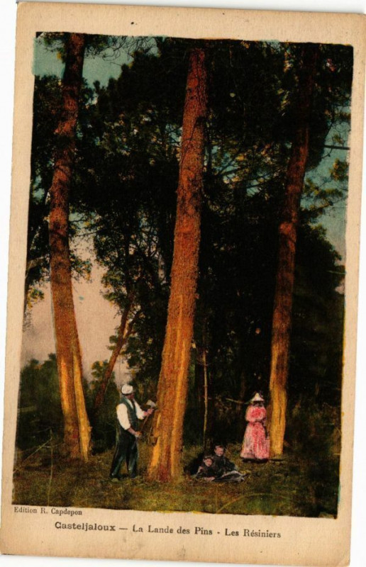 Carte postale ancienne Casteljaloux-La Lande des Pins-Les Resiniers à Casteljaloux