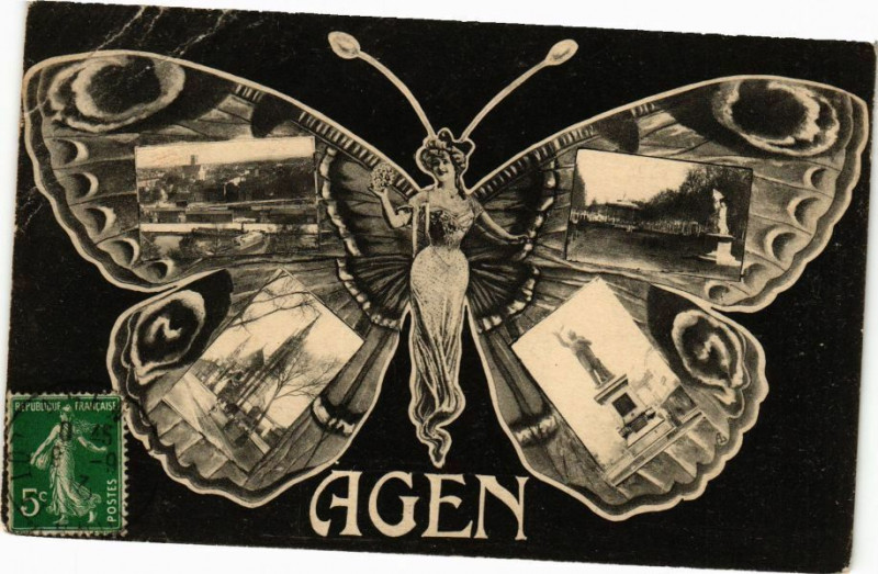 Carte postale ancienne Agen - Souvenir à Agen