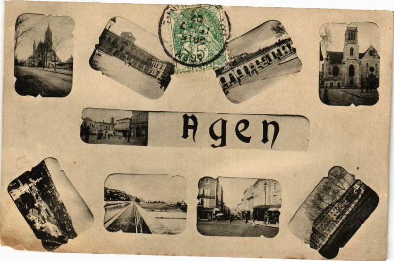 Carte postale ancienne Agen - Souvenir à Agen
