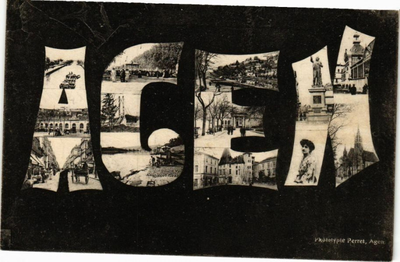 Carte postale ancienne Agen - Souvenir à Agen