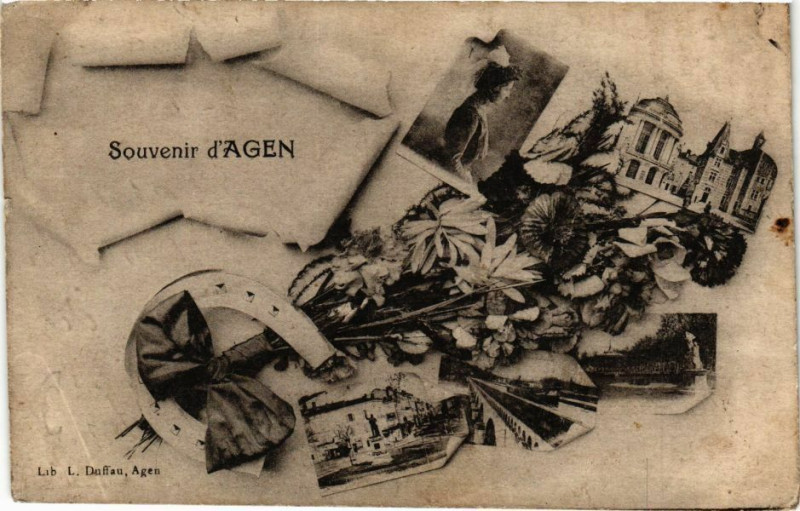 Carte postale ancienne Agen - Souvenir à Agen
