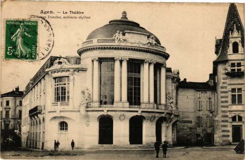 Carte postale ancienne Agen - Le Théatre à Agen