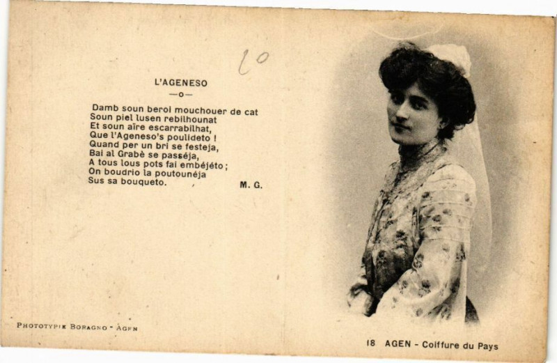 Carte postale ancienne Agen - Coiffure du Pays à Agen