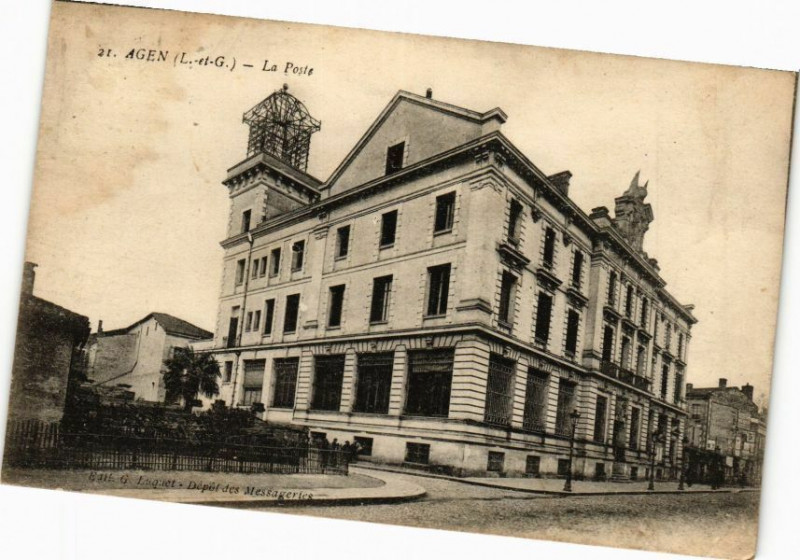 Carte postale ancienne Agen - La Poste à Agen