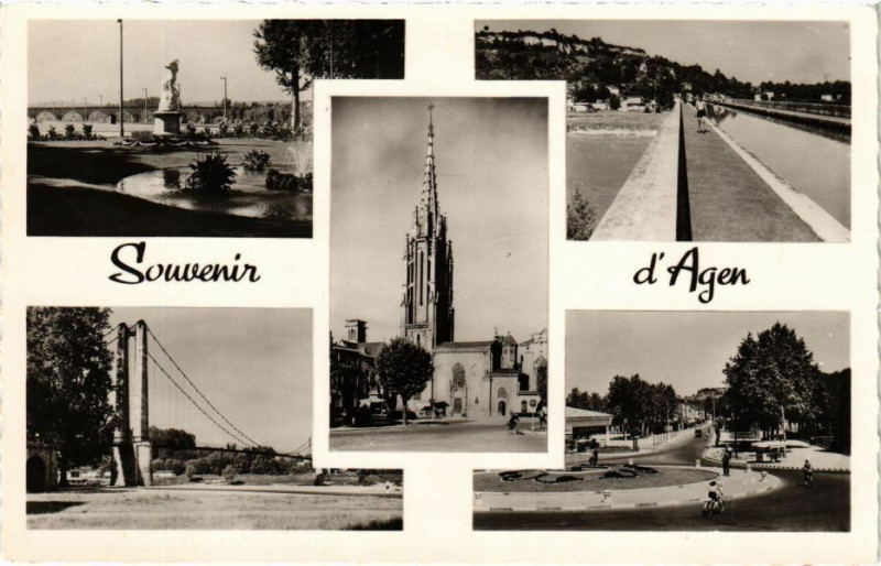 Carte postale ancienne Agen - Souvenir à Agen