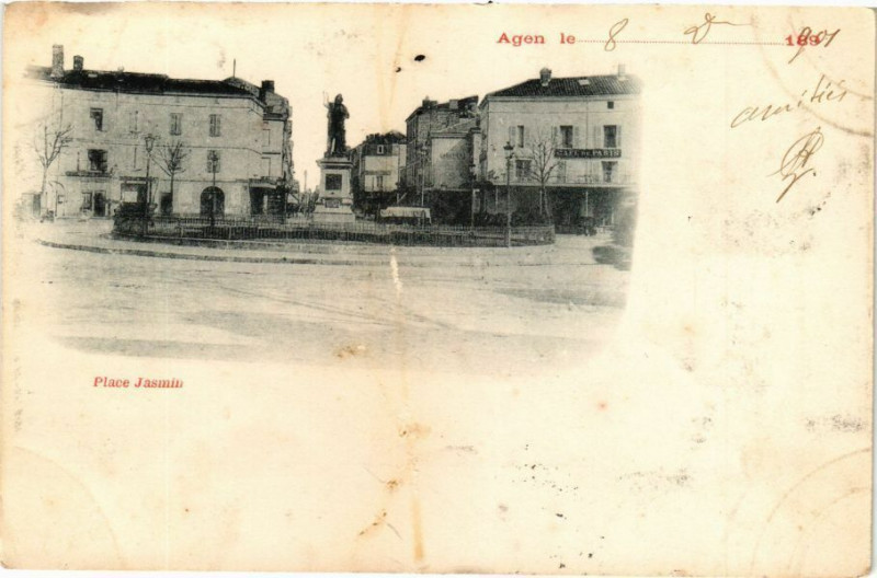 Carte postale ancienne Agen - Place Jasmin à Agen