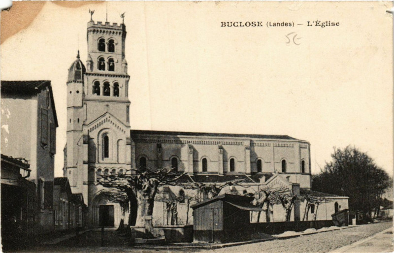 Carte postale ancienne Buglose - L'Eglise