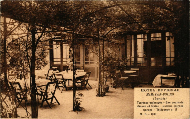 Carte postale ancienne Mimizan-Bourg - Hotel Duvignac à Mimizan