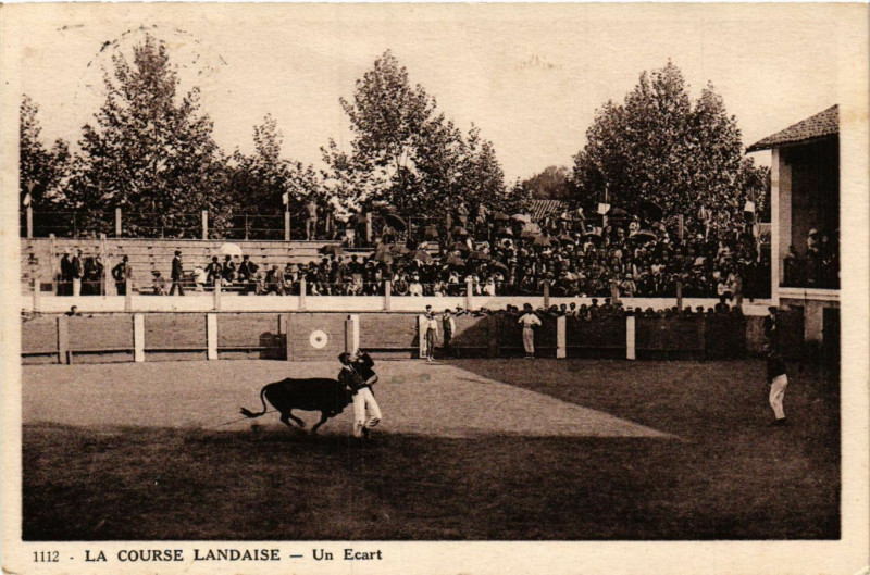 Carte postale ancienne La Course Landaise - Un Ecart
