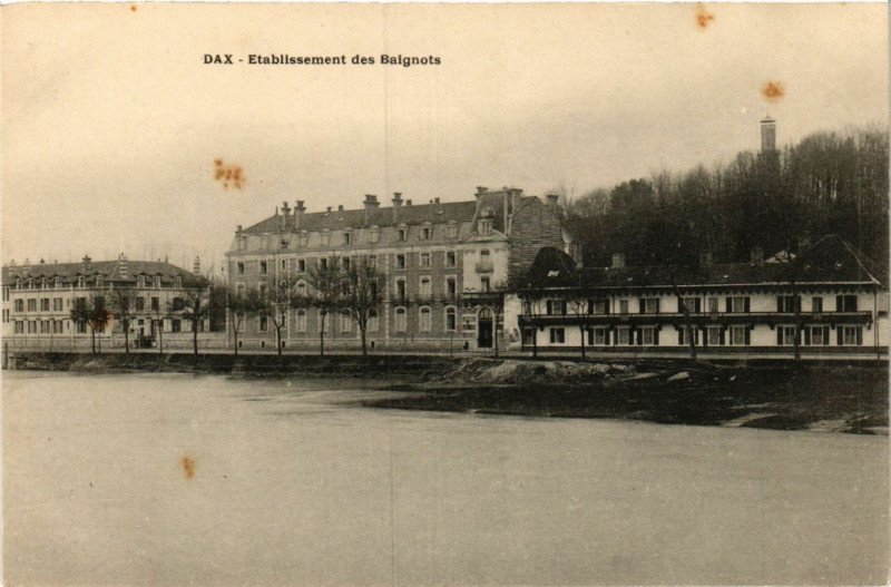 Carte postale ancienne Dax - Etablissement des Baignots à Dax