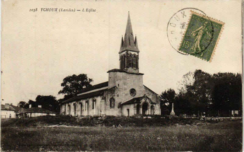 Carte postale ancienne Ychoux - L'Eglise - Landes à Ychoux