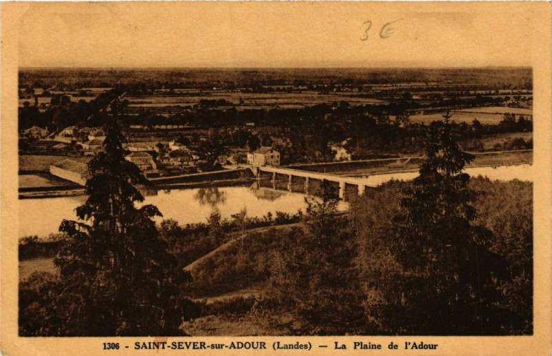 Carte postale ancienne Saint-Sever-sur-Adour - La Plaine de l'Adour à Saint-Sever