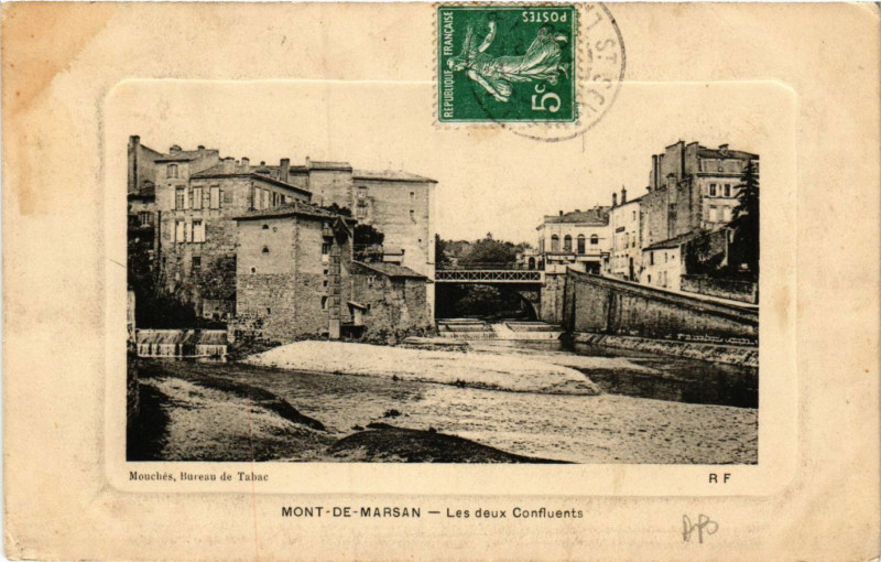 Carte postale ancienne Mont-de-Marsan - Les Deux Confluents à Mont-de-Marsan