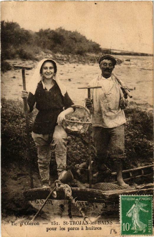 Carte postale ancienne Saint-Trojan-les-Bains pour les parcs a huitres