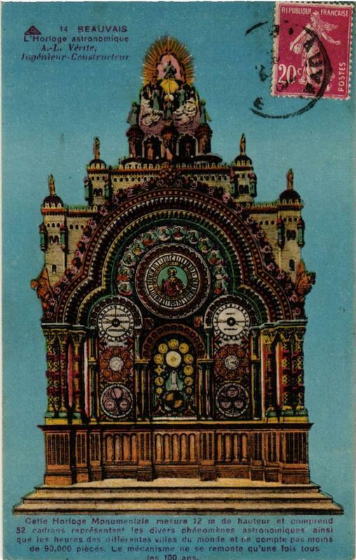Carte postale ancienne Beauvais L'Horloge astronomique A.-L.