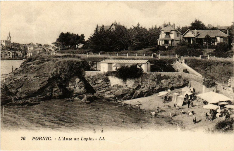 Carte postale ancienne Pornic L'Anse au Lapin à Pornic