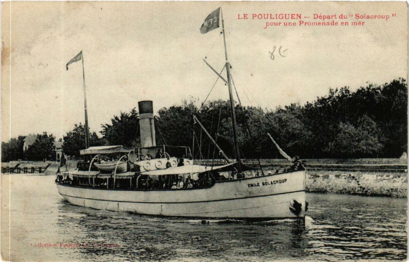 Carte postale ancienne Le Pouliguen Depart du Solacroup pour une Promenade en mer au Pouliguen