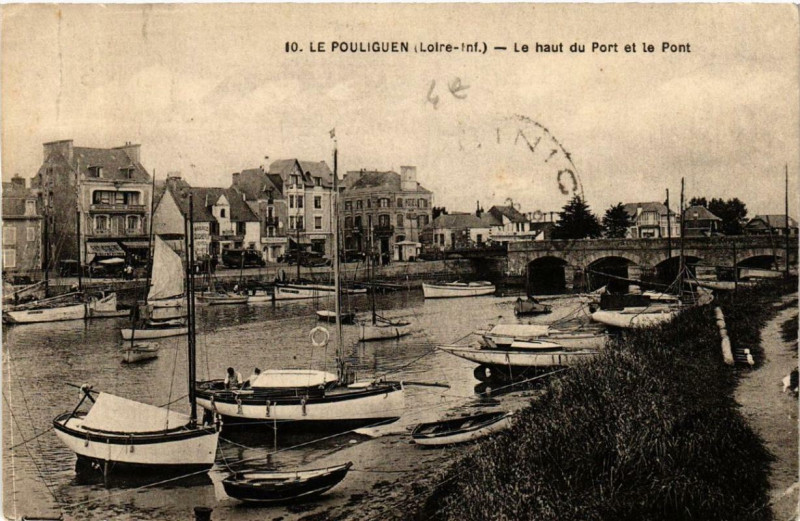 Carte postale ancienne Le Pouliguen Le haut du Port et le Pont au Pouliguen