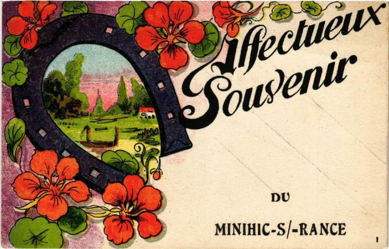 Carte postale ancienne Minihic-sur-Rance Affectueux Souvenir