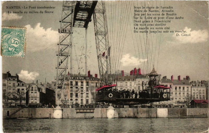 Carte postale ancienne Nantes Le Pont transbordeur à Nantes