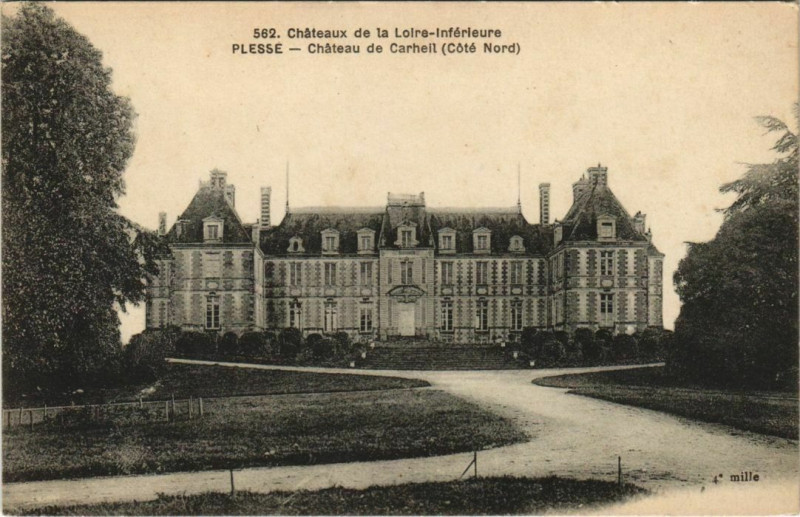 Carte postale ancienne Plesse Chateau de Carhell Cote Nord à Plessé